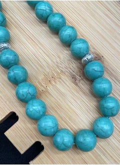 Generic 33 Natural Turquoise Muslim Prayer Beads, Tasbih Beads Handmade-10mm  - Image 3