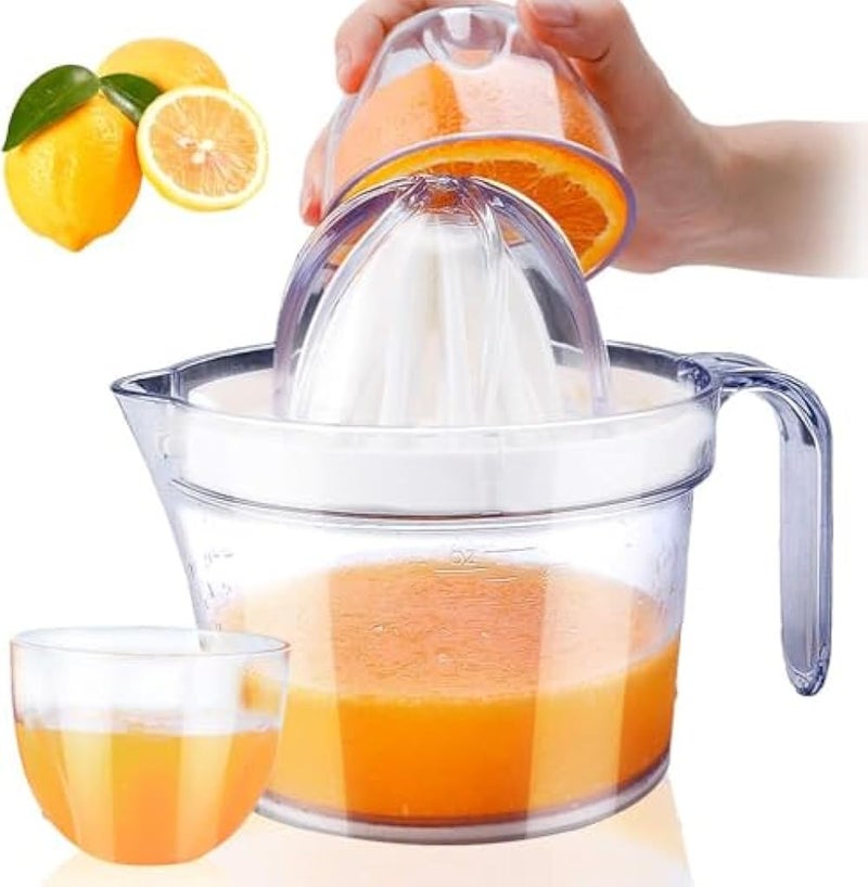 Citrus Juicer Manual Hand Press Orange Lemon Squeezer With Container Easy Juice Extractor Kitchen Tool Durable Plastic Compact Design 500ML - Image 1