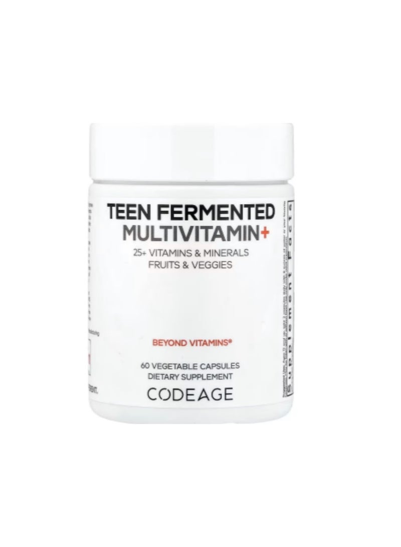 Codeage, Teen Fermented Multivitamin+, 60 Vegetable Capsules