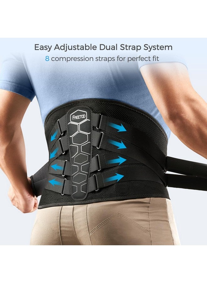 فري تو دعامة ظهر FREETOO لتخفيف آلام أسفل الظهر مع نظام بكرة، حزام دعم قطني للرجال والنساء مع وسادة قطنية، تصميم مريح ومادة محبوكة ثلاثية الأبعاد ناعمة وجيدة التهوية، للانزلاق الغضروفي وعرق النسا - Image 3