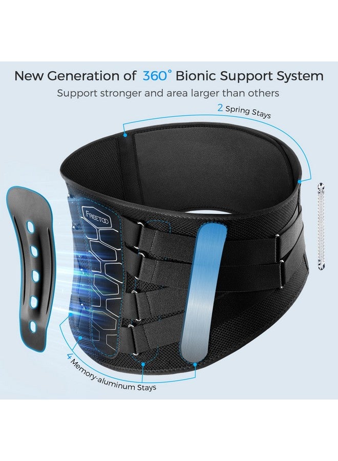 فري تو دعامة ظهر FREETOO لتخفيف آلام أسفل الظهر مع نظام بكرة، حزام دعم قطني للرجال والنساء مع وسادة قطنية، تصميم مريح ومادة محبوكة ثلاثية الأبعاد ناعمة وجيدة التهوية، للانزلاق الغضروفي وعرق النسا - Image 2