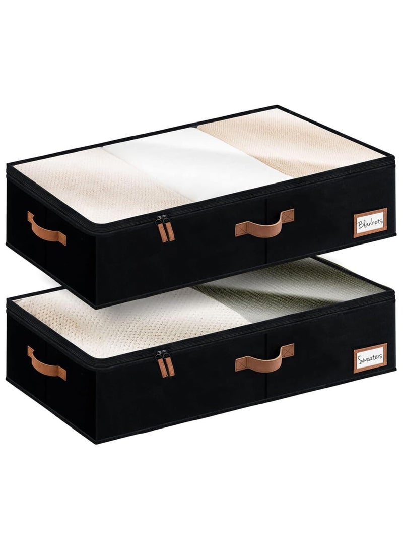 1 Pack Ultra-thick Large Under Bed Storage Containers with Handles and Label Holder, Closet Organizer for Clothes, Blankets, Sweater - Image 1