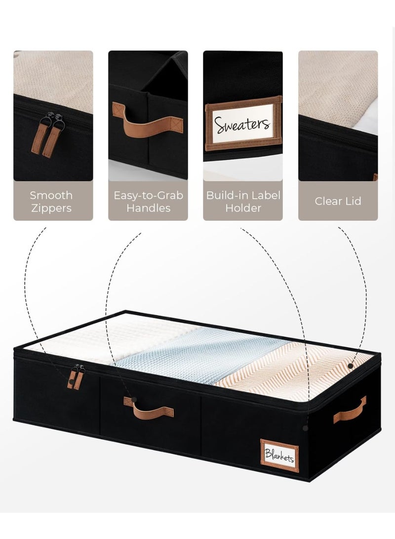 1 Pack Ultra-thick Large Under Bed Storage Containers with Handles and Label Holder, Closet Organizer for Clothes, Blankets, Sweater - Image 2