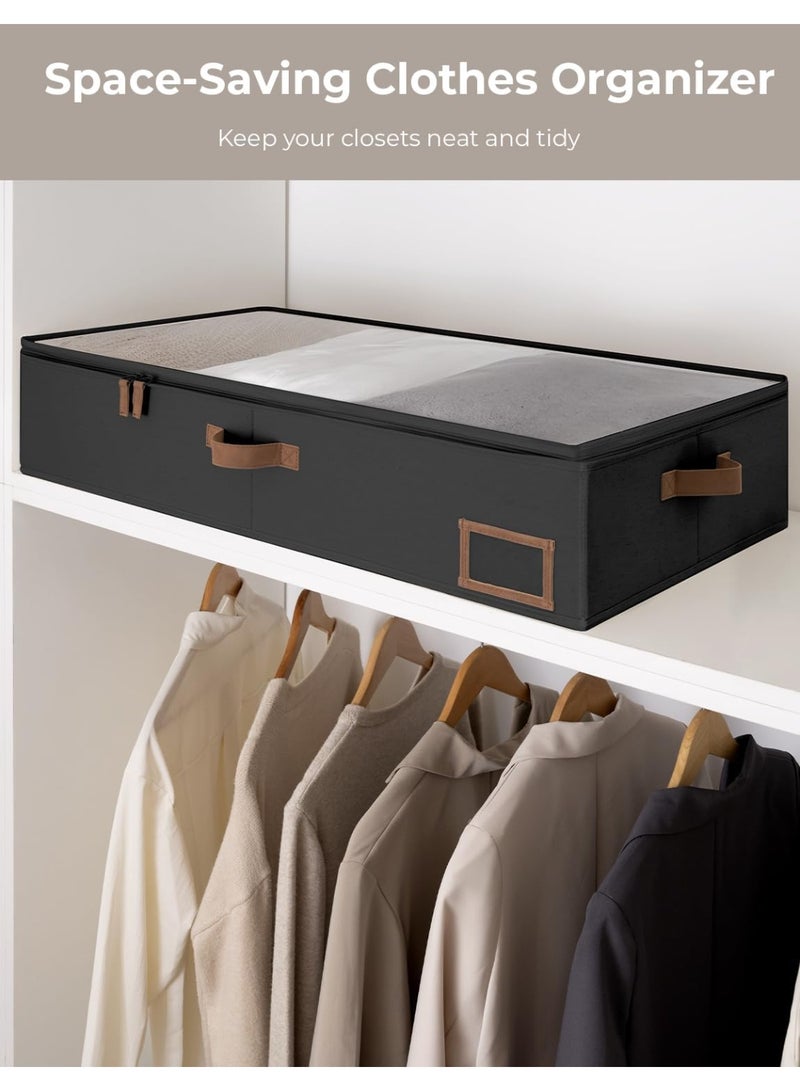 1 Pack Ultra-thick Large Under Bed Storage Containers with Handles and Label Holder, Closet Organizer for Clothes, Blankets, Sweater - Image 5