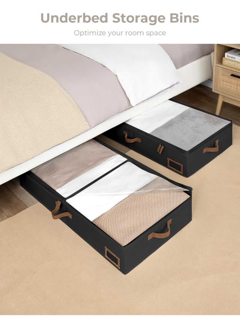 1 Pack Ultra-thick Large Under Bed Storage Containers with Handles and Label Holder, Closet Organizer for Clothes, Blankets, Sweater - Image 4