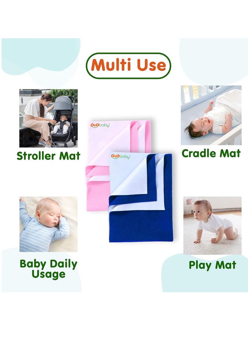 OYO BABY Extra Absorbent Waterproof Baby Dry
  Sheet Extra-Large Size (200x140cm) | Quick Dry Sheet for Bed Protector, Soft
  & Breathable | Sea Blue - Image 5