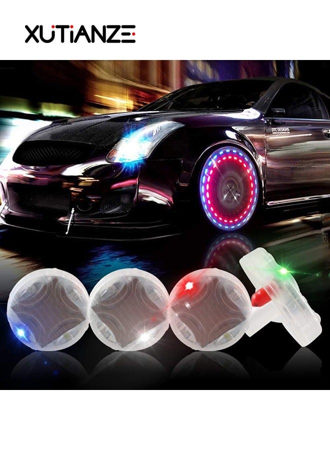 general Solar Car Tire Wheel Lights LED Car Wheel Tire Air Valve Cap Light with Motion Sensors Flashing Colorful LED Gas Nozzle Cap Tire Light Use for Car Motorcycles Bicycles （Pack of 4） - Image 1