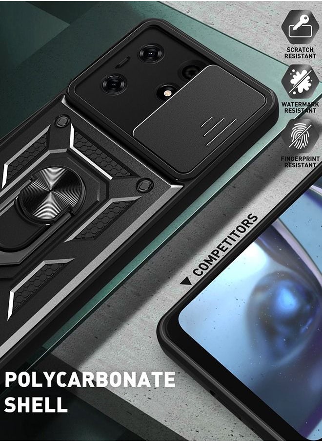 Xoopla - Tecno Spark 10 Pro Case Cover, With Car Magnetic Bracket And Slide Camera Len Silicone Non-slip Shockproof Anti-Scratch Protective Anti-scratch Case for Spark 10 Pro（Black） - Image 1