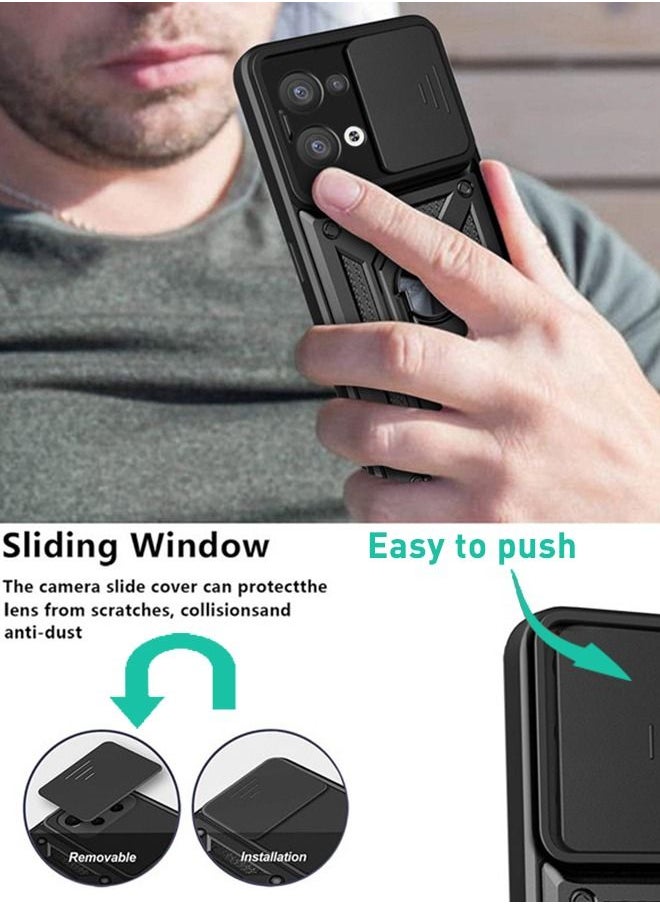 Xoopla - Tecno Spark 10 Pro Case Cover, With Car Magnetic Bracket And Slide Camera Len Silicone Non-slip Shockproof Anti-Scratch Protective Anti-scratch Case for Spark 10 Pro（Black） - Image 1