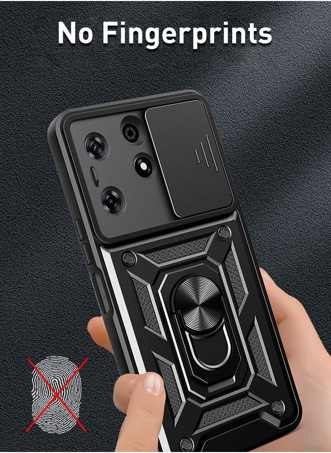 Xoopla - Tecno Spark 10 Pro Case Cover, With Car Magnetic Bracket And Slide Camera Len Silicone Non-slip Shockproof Anti-Scratch Protective Anti-scratch Case for Spark 10 Pro（Black） - Image 1