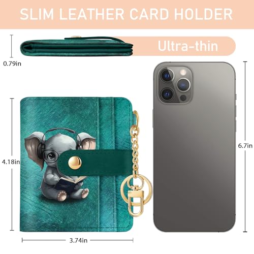 Jogjam Elephant Rfid Women Wallet, Small Slim Thin Credit Card Wallet, PU Leather Bifold Cash Zipper Coin Pocket ID Window for Female Ladies Teen Girls Girly - Image 5
