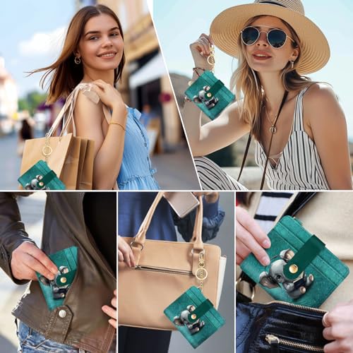 Jogjam Elephant Rfid Women Wallet, Small Slim Thin Credit Card Wallet, PU Leather Bifold Cash Zipper Coin Pocket ID Window for Female Ladies Teen Girls Girly - Image 2
