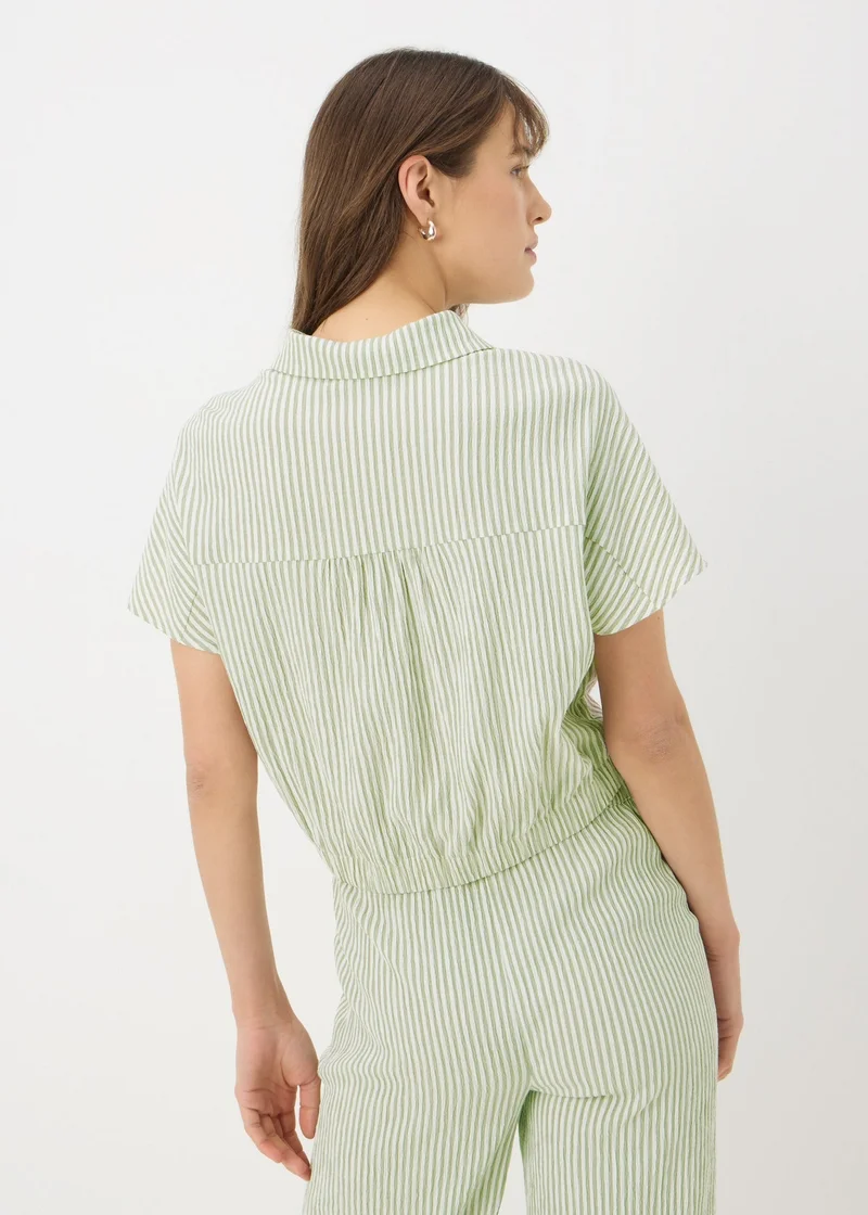 Matalan Green Co Ord Stripe Tie Front Shirt