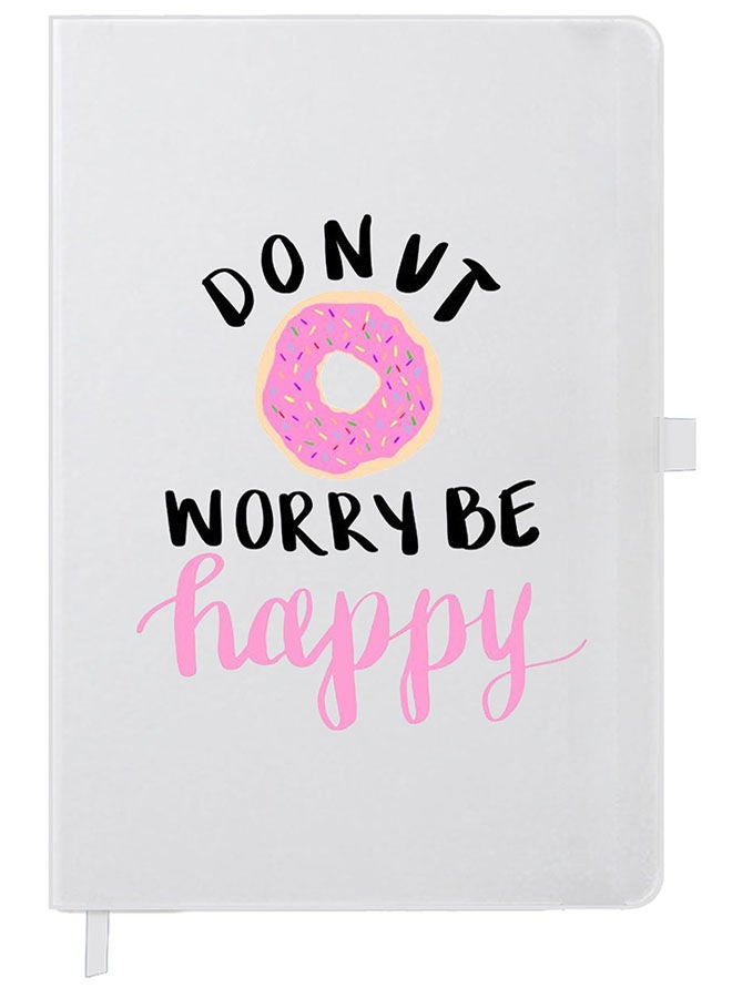 Theodor دفتر مصمم بحجم A5 غلاف سميك أبيض لا تقلق - Image 1