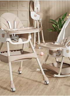 CityRiya-Long Baby High Chair, Baby Dining Chair, Folding Baby Feeding Chair, Toddler Chair, Baby High Chair for Eating, Children's Dining Chair, Booster Seat with Wheels, Dining Table Chair for Babies Kids  - Image 1