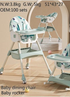 CityRiya-Long Baby High Chair, Baby Dining Chair, Folding Baby Feeding Chair, Toddler Chair, Baby High Chair for Eating, Children's Dining Chair, Booster Seat with Wheels, Dining Table Chair for Babies Kids  - Image 3