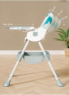 CityRiya-Long Baby High Chair, Baby Dining Chair, Folding Baby Feeding Chair, Toddler Chair, Baby High Chair for Eating, Children's Dining Chair, Booster Seat with Wheels, Dining Table Chair for Babies Kids  - Image 5