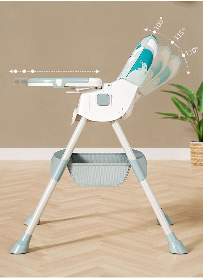 CityRiya-Long Baby High Chair, Baby Dining Chair, Folding Baby Feeding Chair, Toddler Chair, Baby High Chair for Eating, Children's Dining Chair, Booster Seat with Wheels, Dining Table Chair for Babies Kids  - Image 5