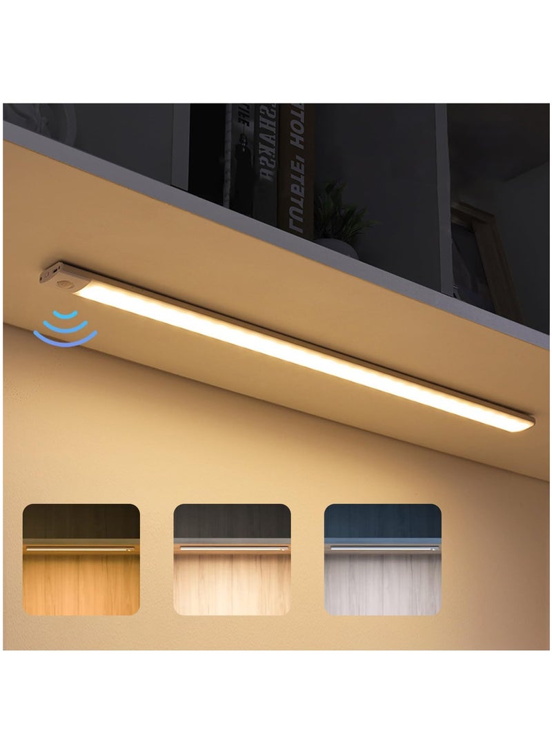 عربست أضواء خزانة استشعار الحركة ، 3Color يعتم ضوء الليل LED ، 2500mAh الذكاء القابل للشحن ضوء خزانة مغناطيسية ضئيلة ، للقراءة ، خزانة ، خزانة ، بجانب السرير ، ضوء الدراسة  - Image 1