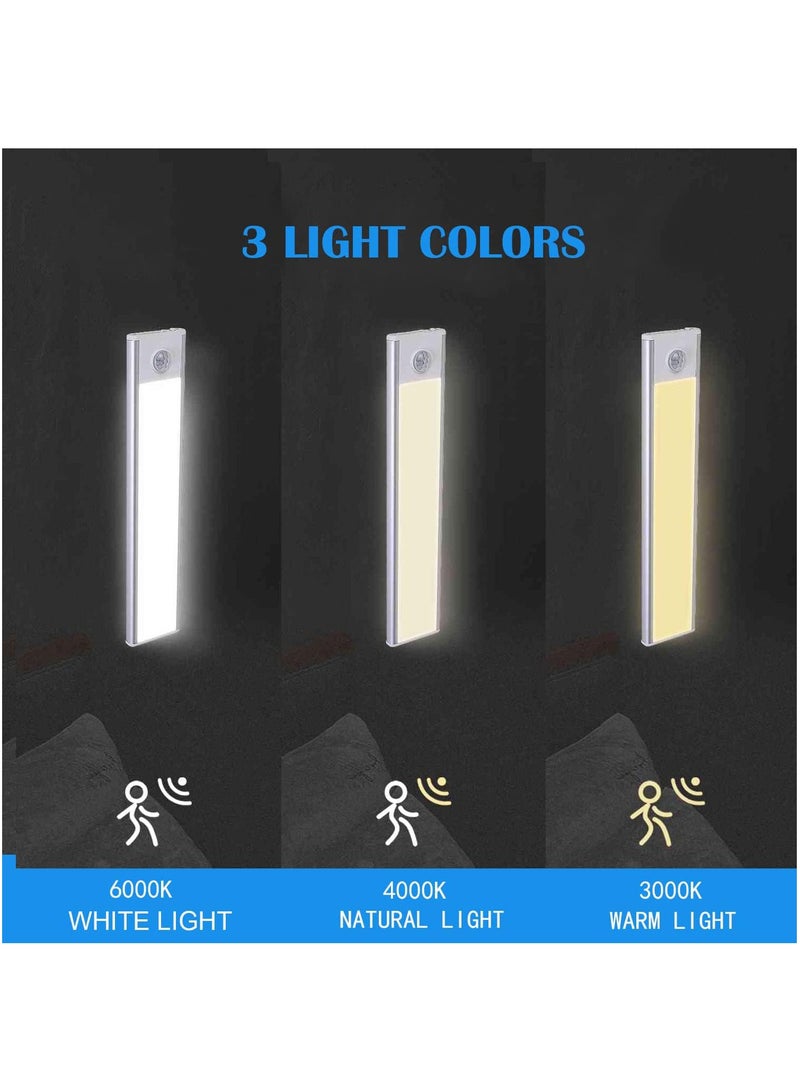 عربست أضواء خزانة استشعار الحركة ، 3Color يعتم ضوء الليل LED ، 2500mAh الذكاء القابل للشحن ضوء خزانة مغناطيسية ضئيلة ، للقراءة ، خزانة ، خزانة ، بجانب السرير ، ضوء الدراسة  - Image 2