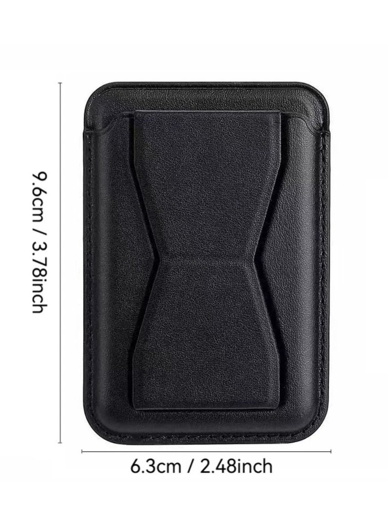 دوسالا حامل بطاقة مغناطيسي جلدي مع مشبك دعم - Image 2