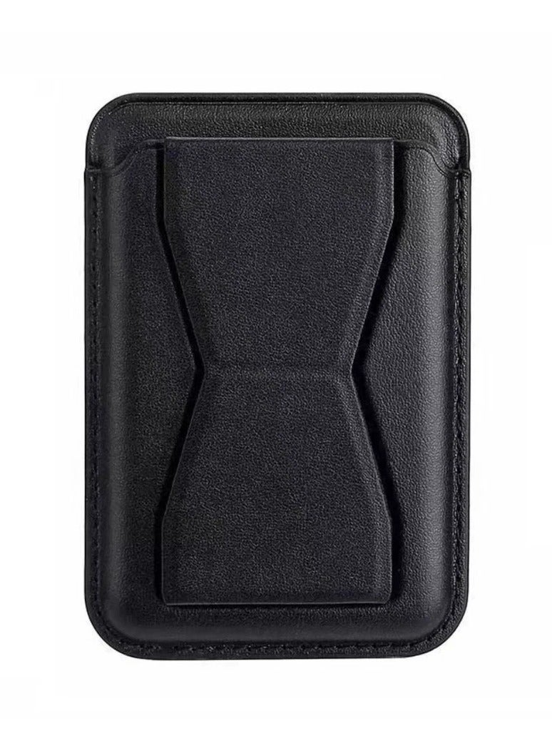 دوسالا حامل بطاقة مغناطيسي جلدي مع مشبك دعم - Image 1