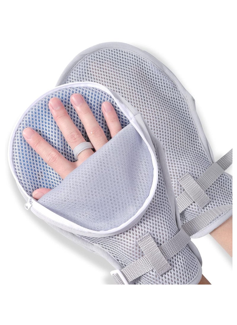 SYOSI - Medical Restraint Gloves - 2Pcs, Hand Protective Gloves Zip-Up for Dementia Patients or Elderly, Autistic Child, Bed Restraints Mitts, Limb Holder, Movement Limited Ties for Hands - Image 1