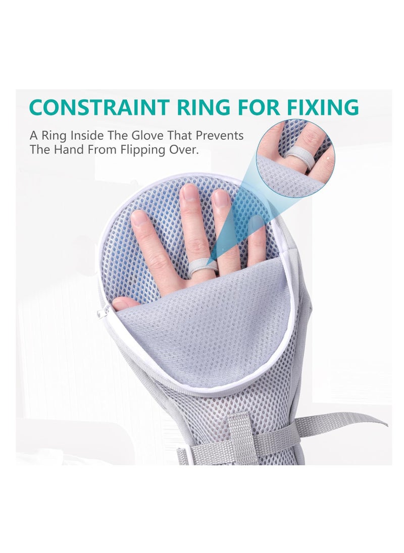 SYOSI - Medical Restraint Gloves - 2Pcs, Hand Protective Gloves Zip-Up for Dementia Patients or Elderly, Autistic Child, Bed Restraints Mitts, Limb Holder, Movement Limited Ties for Hands - Image 1