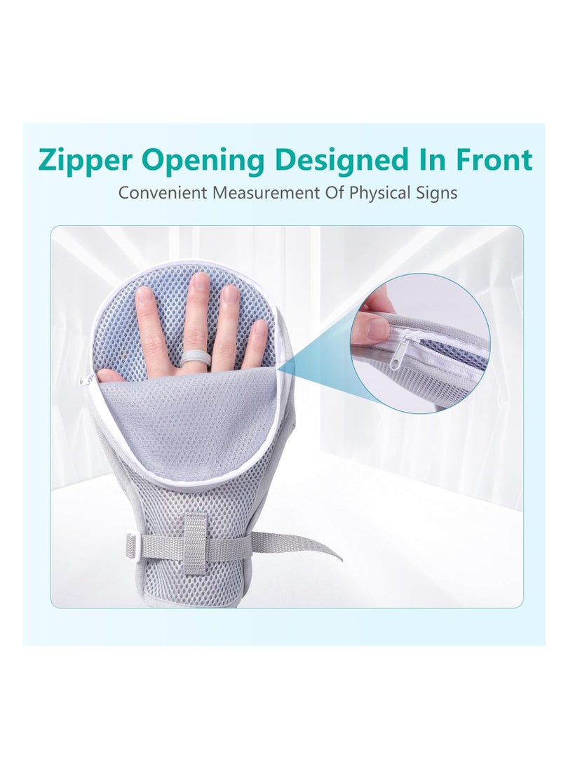 SYOSI - Medical Restraint Gloves - 2Pcs, Hand Protective Gloves Zip-Up for Dementia Patients or Elderly, Autistic Child, Bed Restraints Mitts, Limb Holder, Movement Limited Ties for Hands - Image 1