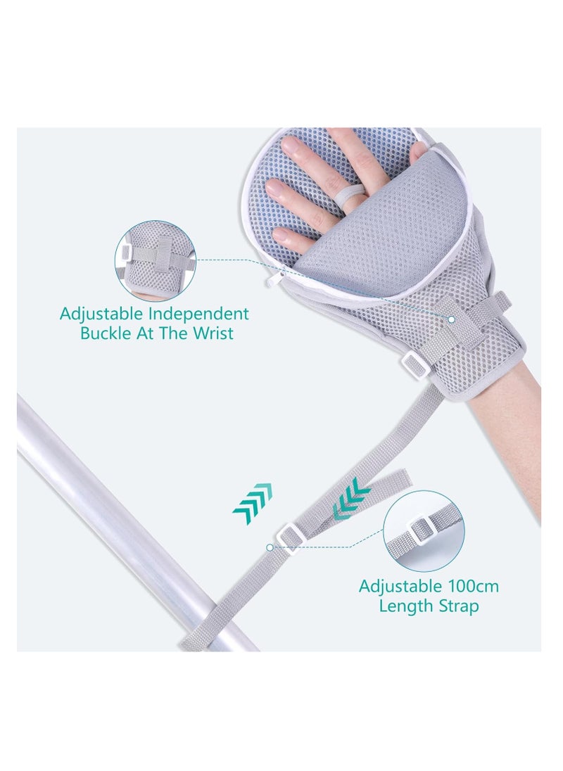 SYOSI - Medical Restraint Gloves - 2Pcs, Hand Protective Gloves Zip-Up for Dementia Patients or Elderly, Autistic Child, Bed Restraints Mitts, Limb Holder, Movement Limited Ties for Hands - Image 1