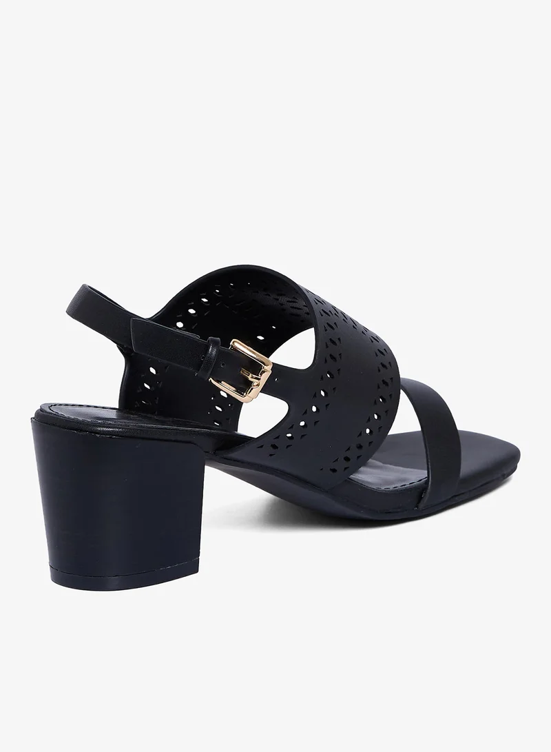 Geoomnii BLACK Geoomnii Mid Heel Sandals for Women – Comfortable Stylish Heeled Sandals for Office, Party & Daily Wear for Women | Best Price UAE
