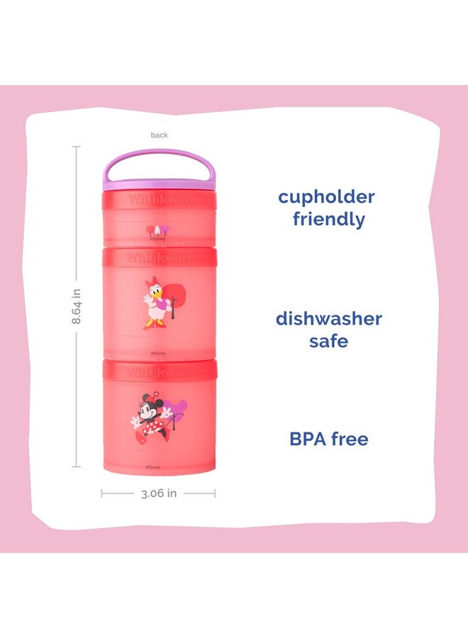 Whiskware Disney Stackable Snack Containers for Kids and Toddlers, 3 Stackable Snack Cups for School and Travel, Minnie and Daisy - Image 2