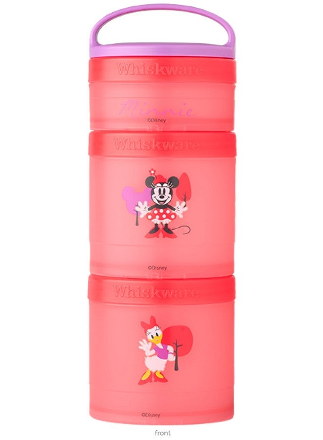 Whiskware Disney Stackable Snack Containers for Kids and Toddlers, 3 Stackable Snack Cups for School and Travel, Minnie and Daisy - Image 1
