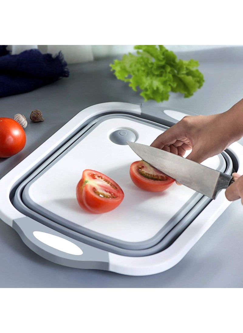 Generic JR Collapsible Cutting Dish Tub Board4In1 Plastic MultiFunction Foldable Dish Tub Drainers Sink Storage Washing Draining BasketMultipurpose Cutting Chopping Board Fruit Vegetable Basket  - Image 2