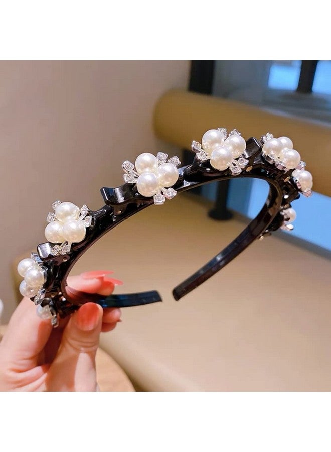 GSHLLO 3 Pcs Rhinestone Double Bangs Headband Hairpin Twist Plait Headband Hairbands Hair Accessories For Women Girls - Image 2