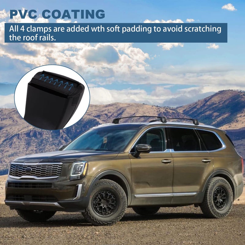 Snailfly Upgraded Roof Rack Cross Bars Fit for 2019-2025 Kia Telluride S SX SX-P EX Lockable Crossbars for Ski Kayak Bike Basket (Except X-Line and X-Pro) - Image 4