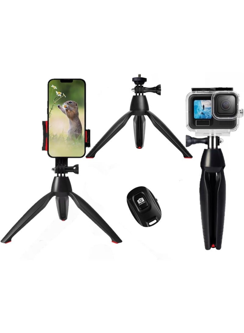 Mini Phone & Camera Tripod with Wireless Remote – 1/4" Screw Universal Portable Tripod for iPhone, DJI OSMO Pocket 3, Insta360, Sony - Image 1
