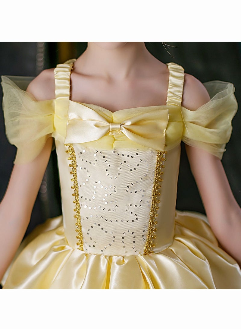 Bella Princess Dress Yellow Dress Cosplay Sweet Style Costume Fancy Dress Daily clothing Outfit Dancewear for Girls Birthday Party Outfits  - Image 5