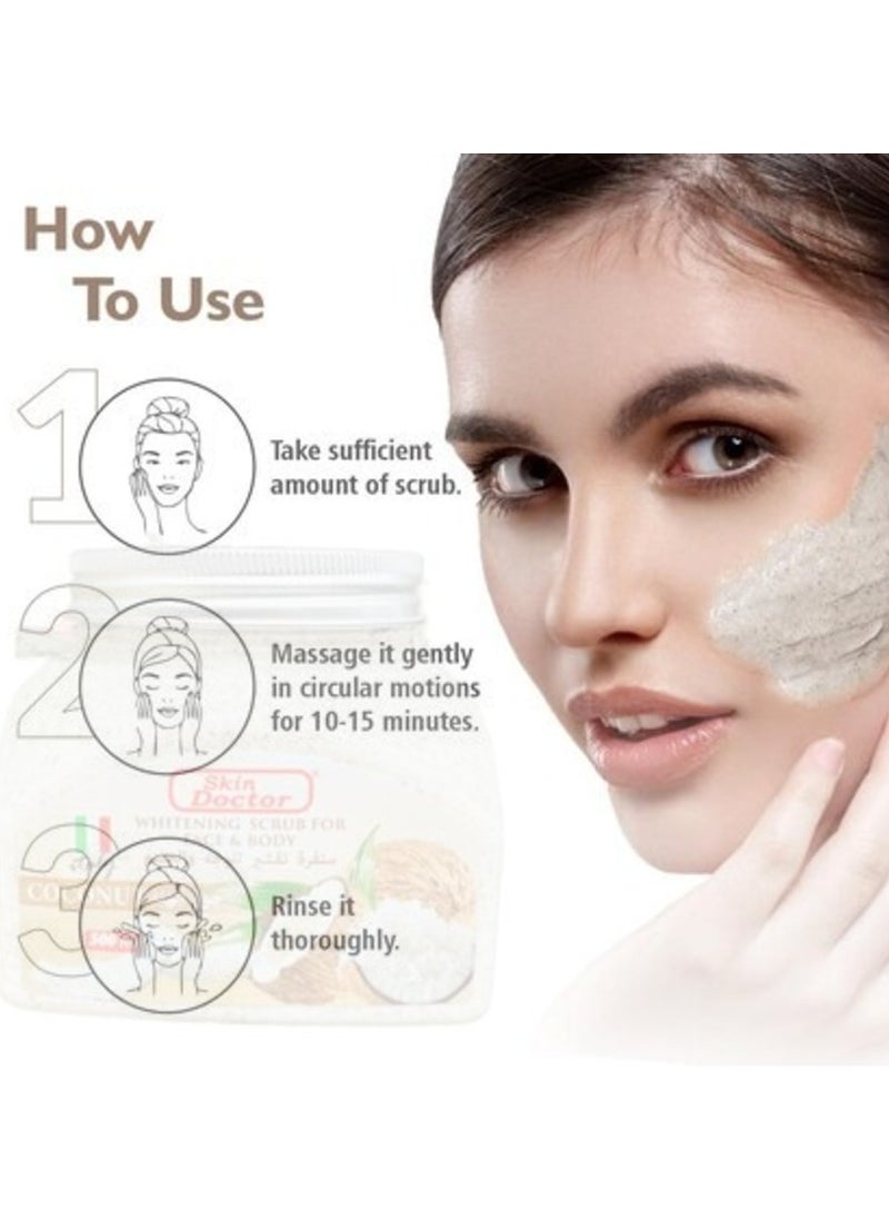 Skin Doctor Skin Doctor Coconut Whitening Scrub For Face & Body 500g  - Image 3