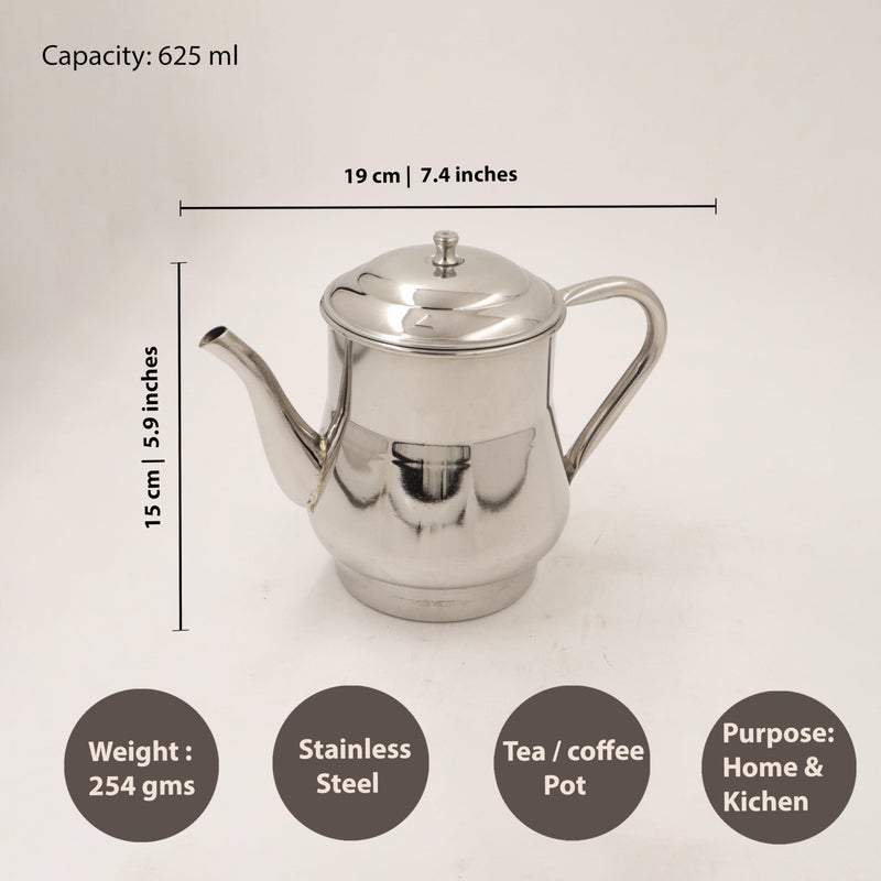 Spillbox Stainless Steel Tea Coffee Kettle|Tea Pot|Serving Kettle|Water Kettle with Lid for Hot|Cold Beverages with Classic Handle-Tea Pot Jaguar size3 - Image 3