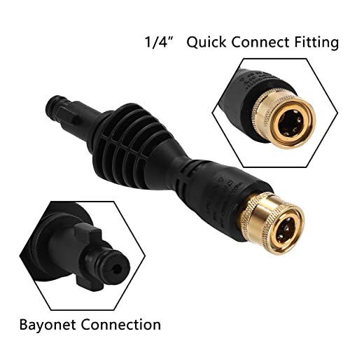 PWACCS Pressure Washer Gun Adapter Kit – Power Washer Gun Fittings with 1/4" Quick Connect Socket – 5 Spray Nozzles Include – Compatible with Ryobi, Powerclean, Portland and Husky - Image 2