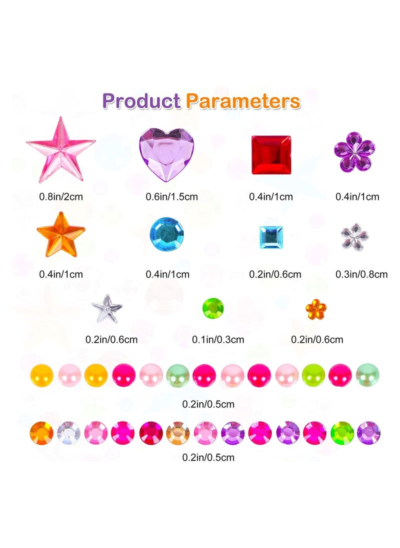 SYOSI - 880pcs Gem Stickers Rhinestones for Crafts Self Adhesive Jewels Stickers Acrylic Gems DIY Craft Decorative Diamond Stickers Small Stickers for Kids - Image 1