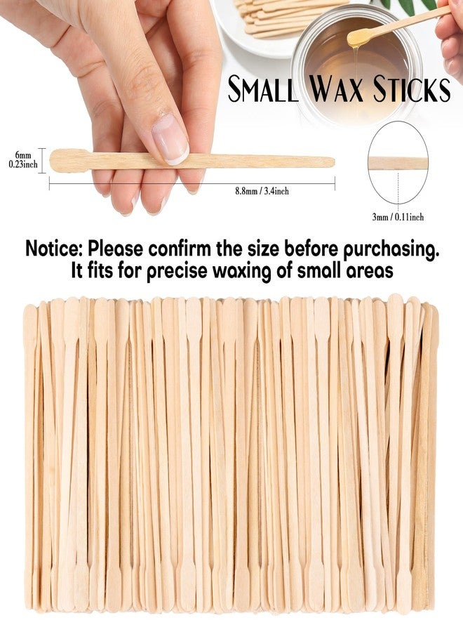 RAQEHO 200Pcs Eyebrow Wax Sticks - Small Wooden Waxing Sticks Wooden Wax Applicator for Nose Eyebrows Lips Hair Removal Waxing Essentials Mini Craft WoodSticks Esthetician Supplies for Home Salon Use - Image 2