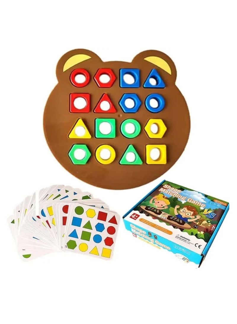 Shape Matching Puzzle Game for Kids – Montessori Color Sorting Toy with Geometric Blocks  Pattern Cards, Educational Preschool Learning Board for Toddlers Ages 3-5, Fine Motor Skills Development, No - Image 2