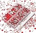 AD Beads 4300 Pieces Flat Back Nail Art Rhinestones Round Beads 6 Sizes 265mm with Storage Organizer BoxRhinestones Picking Pen for Nail Art Phone Decorations Crafts DIY Red - Image 2