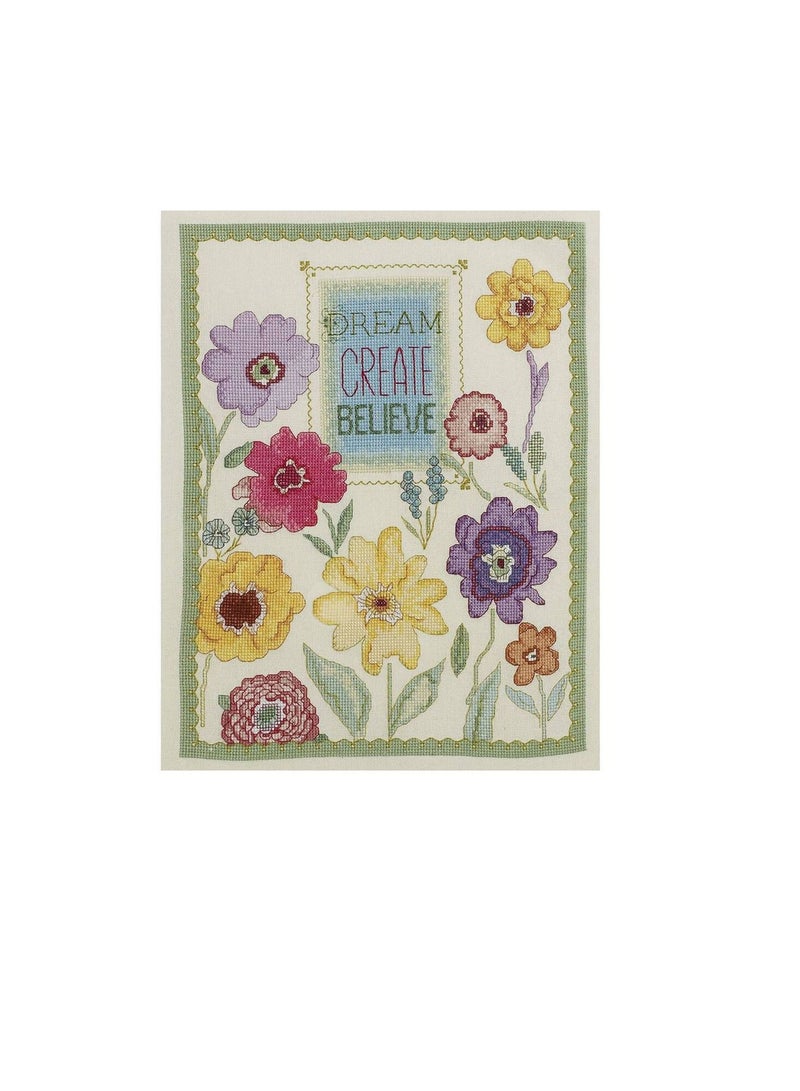 Cross Dream Create Believe Counted Cross Stitch Kit 10 inch  x 13 inch 28 ct - Image 1