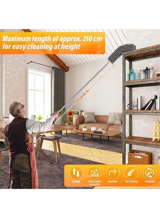 Loquat Microfiber Duster Kit 6 Pack Washable Telescopic Duster Ceiling Fan Duster for Cleaning High or Low Places - Image 3