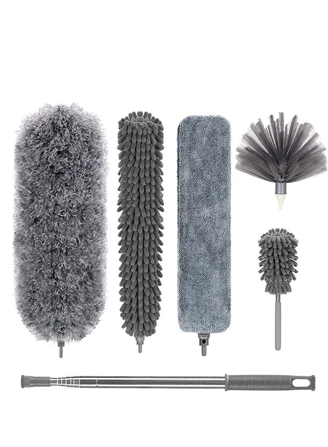Loquat Microfiber Duster Kit 6 Pack Washable Telescopic Duster Ceiling Fan Duster for Cleaning High or Low Places - Image 1
