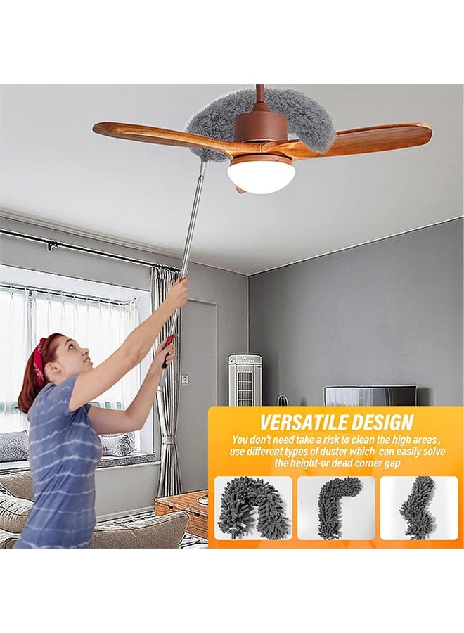 Loquat Microfiber Duster Kit 6 Pack Washable Telescopic Duster Ceiling Fan Duster for Cleaning High or Low Places - Image 5