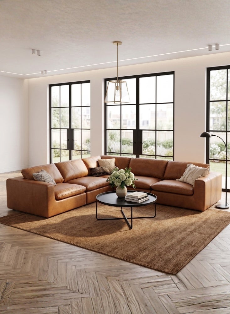 KARNAK Sectovia L-Shape Sectional Sofa Brown - Image 1